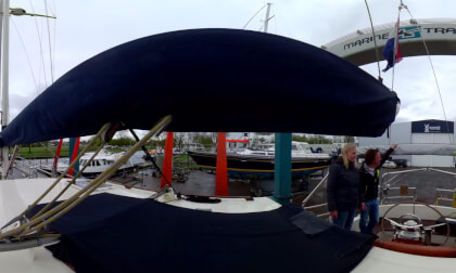 lifting the boat out for inspection VR Video lifting the boat out for inspection VR