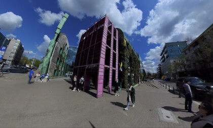Warsaw University Library entrance in Warsaw, Poland Warsaw University Library entrance in Warsaw, Poland