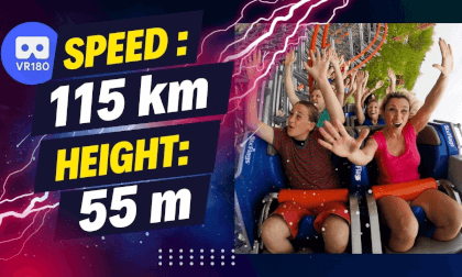 Roller Coaster Red Fire - A fall of 55 metres at 115 km/h VR Video Roller Coaster Red Fire - A fall of 55 metres at 115 km/h VR