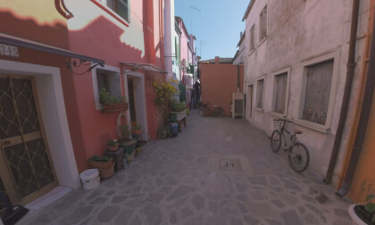 360 VR Paved street with traditional Burano houses, Italy VR Video 360 VR Paved street with traditional Burano houses, Italy VR