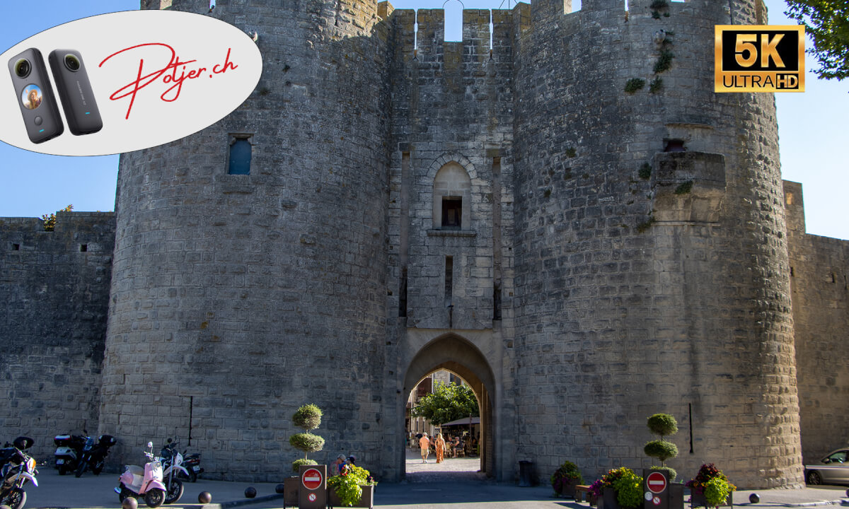 360° VR morning walk in the Medieval City of Aigues-Mortes in South France in the Camargue