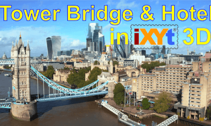 Tower Bridge and Hotel, London, UK in iXYt 3D side-by-side video for VR Tower Bridge and Hotel, London, UK in iXYt 3D side-by-side video for VR