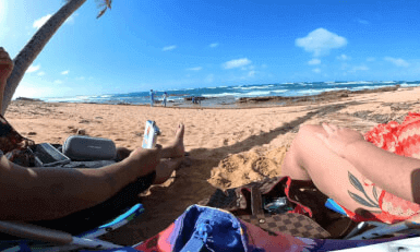 Enjoying the beach Enjoying the beach