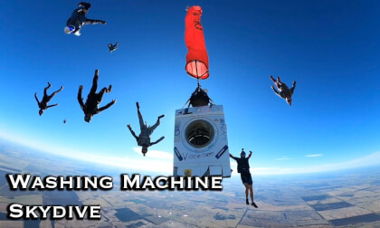Washing Machine thrown out of a plane - Skydive VR Video Washing Machine thrown out of a plane - Skydive VR