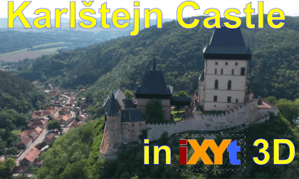 Karlštejn Castle, Central Bohemian Region, Czech Republic in iXYt 3D side-by-side video for VR Karlštejn Castle, Central Bohemian Region, Czech Republic in iXYt 3D side-by-side video for VR