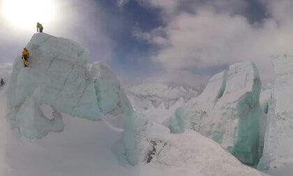 Ice climbing - Glacier du Tour in the Mont Blanc Region - France Ice climbing - Glacier du Tour in the Mont Blanc Region - France
