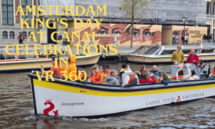 Amsterdam King's day at Canal celebrations  in VR 360 Amsterdam King's day at Canal celebrations  in VR 360