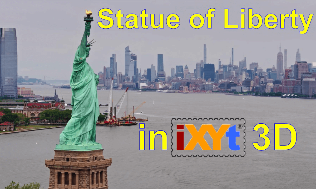 Statue of Liberty, New York Harbor, USA in iXYt 3D side-by-side video for VR