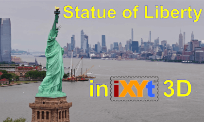Statue of Liberty, New York Harbor, USA in iXYt 3D side-by-side video for VR Statue of Liberty, New York Harbor, USA in iXYt 3D side-by-side video for VR