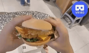 Tempura Shrimp and Chicken Sandwich  @McDonald’s. Taiwan. VR180 Virtual Tasting
