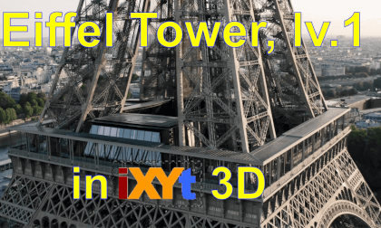 Eiffel Tower level1,  Paris, France in iXYt 3D side-by-side video for VR Eiffel Tower level1,  Paris, France in iXYt 3D side-by-side video for VR