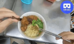 Pork Rib noodle 排骨麵 @廟東清水排骨麵店. VR180 Virtual Experience