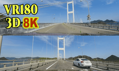 3D Dashcam footage:Kurushima  bridge(1),world's first triple suspension bridge 4105m 3D Dashcam footage:Kurushima  bridge(1),world's first triple suspension bridge 4105m