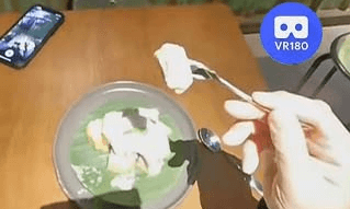 Coconut Ice cream over Toast 卡農幫ขนมปัง( 土司)+手工椰子口味冰淇淋 @Mr.Ga pao @嘎拋先生. VR180 Virtual Tasting