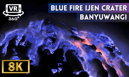 Blue Fire Ijen Crater, Banyuwangi, Indonesia VR Video Blue Fire Ijen Crater, Banyuwangi, Indonesia VR