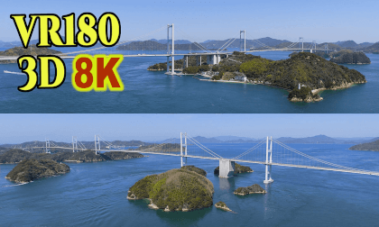 Aerial Hyperstereoscopic 3D Video of  Kurushima Kaikyo Bridge VR Video Aerial Hyperstereoscopic 3D Video of  Kurushima Kaikyo Bridge VR