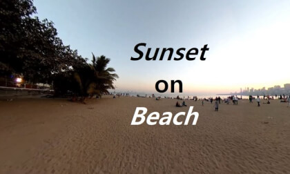 Girgaon Beach Chowpatty Mumbai India Feb 2019 VR Video Girgaon Beach Chowpatty Mumbai India Feb 2019 VR