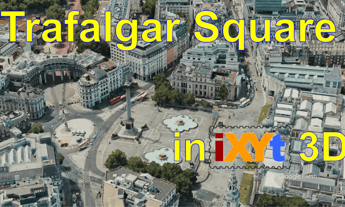 Trafalgar Square, Westminster, London, UK in iXYt 3D video for VR