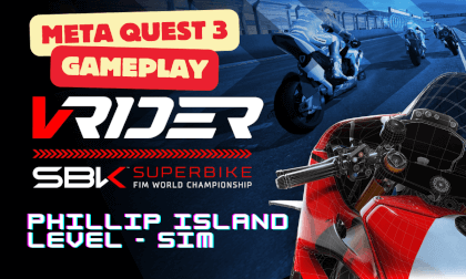 VRider SBK (2D Capture) Phillip Island Race - Top (Sim) Level Setting - Meta Quest 3 Gameplay VR Video VRider SBK (2D Capture) Phillip Island Race - Top (Sim) Level Setting - Meta Quest 3 Gameplay VR