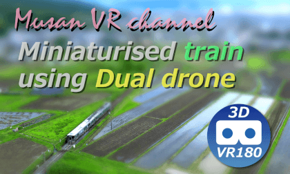 Miniaturised train using Dual drone VR Video Miniaturised train using Dual drone VR