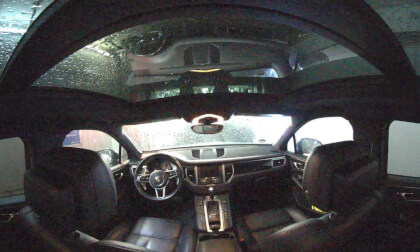 My Porsche Macan inside the car wash during washing V1000064