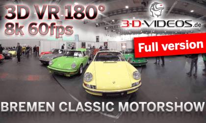 Porsche, Ferrari, Bugatti - Bremen Classic Motorshow 2023 - 3D VR180 - 8k 60 fps - Full version 13:55 VR Video Porsche, Ferrari, Bugatti - Bremen Classic Motorshow 2023 - 3D VR180 - 8k 60 fps - Full version 13:55 VR