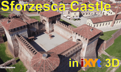 Sforzesca Castle, Soncino, Cremona, Lombardy in iXYt 3D video for VR, close view Sforzesca Castle, Soncino, Cremona, Lombardy in iXYt 3D video for VR, close view