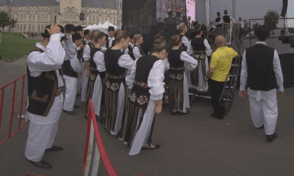 [CALF] The "Constantin Arvinte" youth folkloric ensemble preparing to step on stage