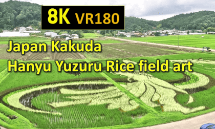 Japan Kakuda  Hanyu Yuzuru Rice field art VR Video Japan Kakuda  Hanyu Yuzuru Rice field art VR
