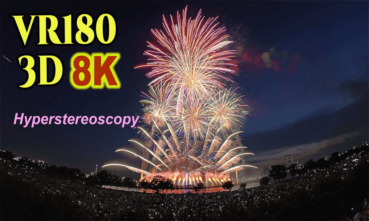 Hyperstereoscopy Tokyo Katsushika Fireworks 2024 in Japan ( Short Ver. )