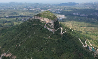 Drone 3D aerial video green hilltop shandong China Drone 3D aerial video green hilltop shandong China