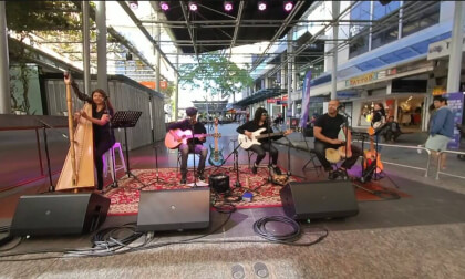 Cachicamo Latin band at Brisbane City Sounds
