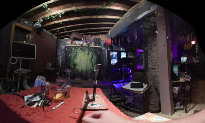 Playing the ring toss game VR 3D 180 Playing the ring toss game VR 3D 180