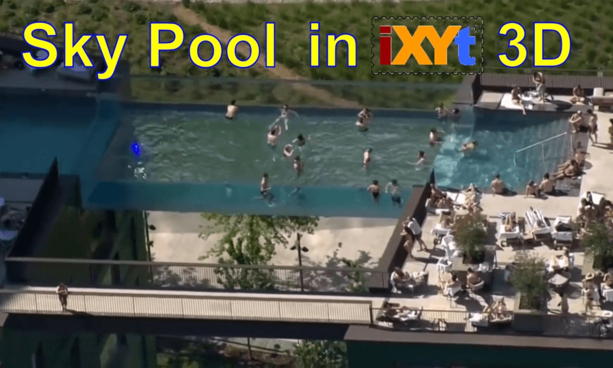 Sky Pool, Embassy Gardens, Wandsworth, London in iXYt 3D side-by-side video for VR