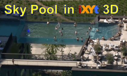 Sky Pool, Embassy Gardens, Wandsworth, London in iXYt 3D side-by-side video for VR Sky Pool, Embassy Gardens, Wandsworth, London in iXYt 3D side-by-side video for VR
