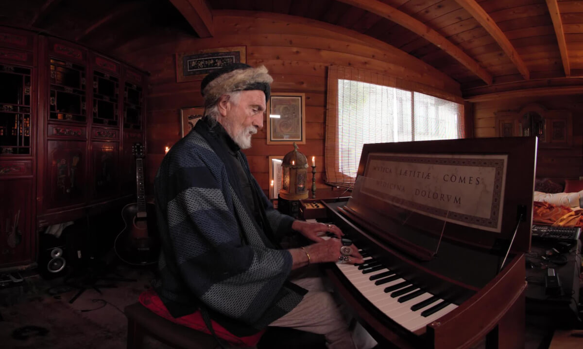 Prince Stash playing his rare antique Harpsichord