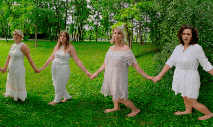 In the summer forest with a bird song In the summer forest with a bird song