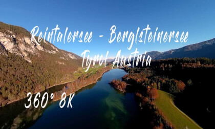 Flight over Reintalersee and Berglsteinersee. Austrian Tyrol.8K 360 Drone video. Flight over Reintalersee and Berglsteinersee. Austrian Tyrol.8K 360 Drone video.