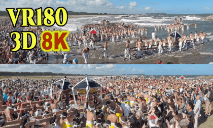 Portable shrines gathering on the beach at Ohara Hadaka Festival in Isumi-city,Chiba,Japan VR Video Portable shrines gathering on the beach at Ohara Hadaka Festival in Isumi-city,Chiba,Japan VR