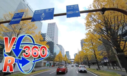 VR Drive 30 [Osaka Edition] Midosuji Ginkgo Trees!! [Insta360 ONE X 5.7K VR]