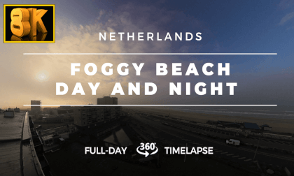 Foggy day sunrise to sunset timelapse over Zandvoort Beach, Netherlands December 2022 Foggy day sunrise to sunset timelapse over Zandvoort Beach, Netherlands December 2022