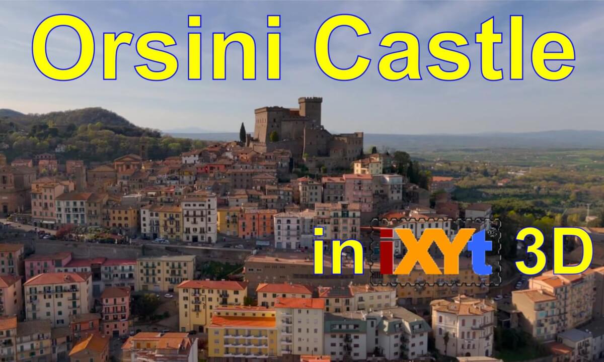 Orsini Castle, Massa d'Albe, Province of L'Aquila, Italy in iXYt 3D side-by-side video for VR