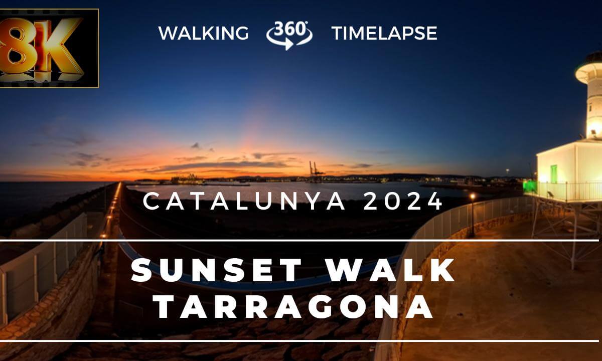 VR Sunset walk at Moll de Llavant, Tarragona Port, Catalunya