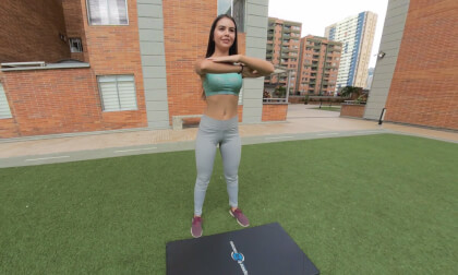 Fitness Yoga Games with Beautiful Girl, Fitness Outfit Yoga Pants Video! (VR180 3D 5K 4K) VR Video Fitness Yoga Games with Beautiful Girl, Fitness Outfit Yoga Pants Video! (VR180 3D 5K 4K) VR
