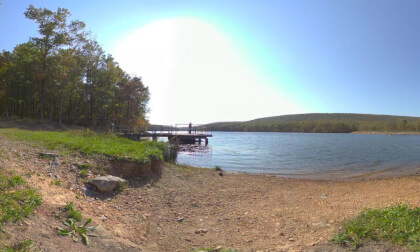 360 Sleepy Creek Lake panorama north end. VR Video 360 Sleepy Creek Lake panorama north end. VR