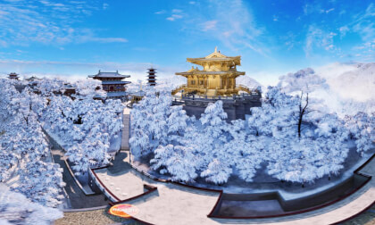 Snow scenery in the scenic area 8K Snow scenery in the scenic area 8K