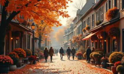Old town autumn streets. 8k, HDR Old town autumn streets. 8k, HDR