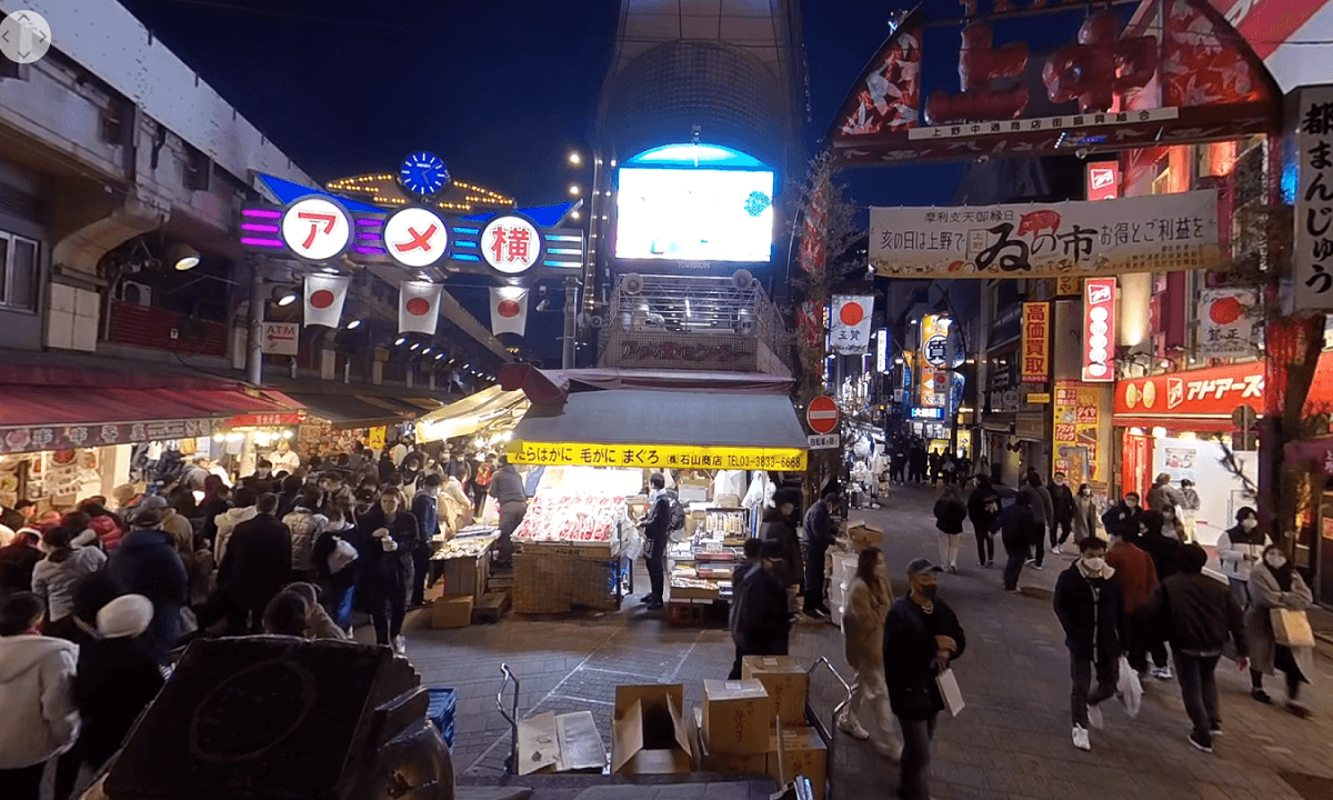 Tokyo Ameyoko Shopping Street Insta360Pro 360 3D 6K