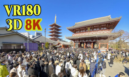 First temple and shrine visit of New Year at Asakusa Sensoji-temple and Asakusa shrine,TOKYO,Japan