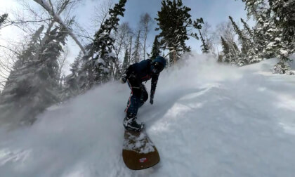 Freeride in the forest of Sheregesh, Russia Freeride in the forest of Sheregesh, Russia